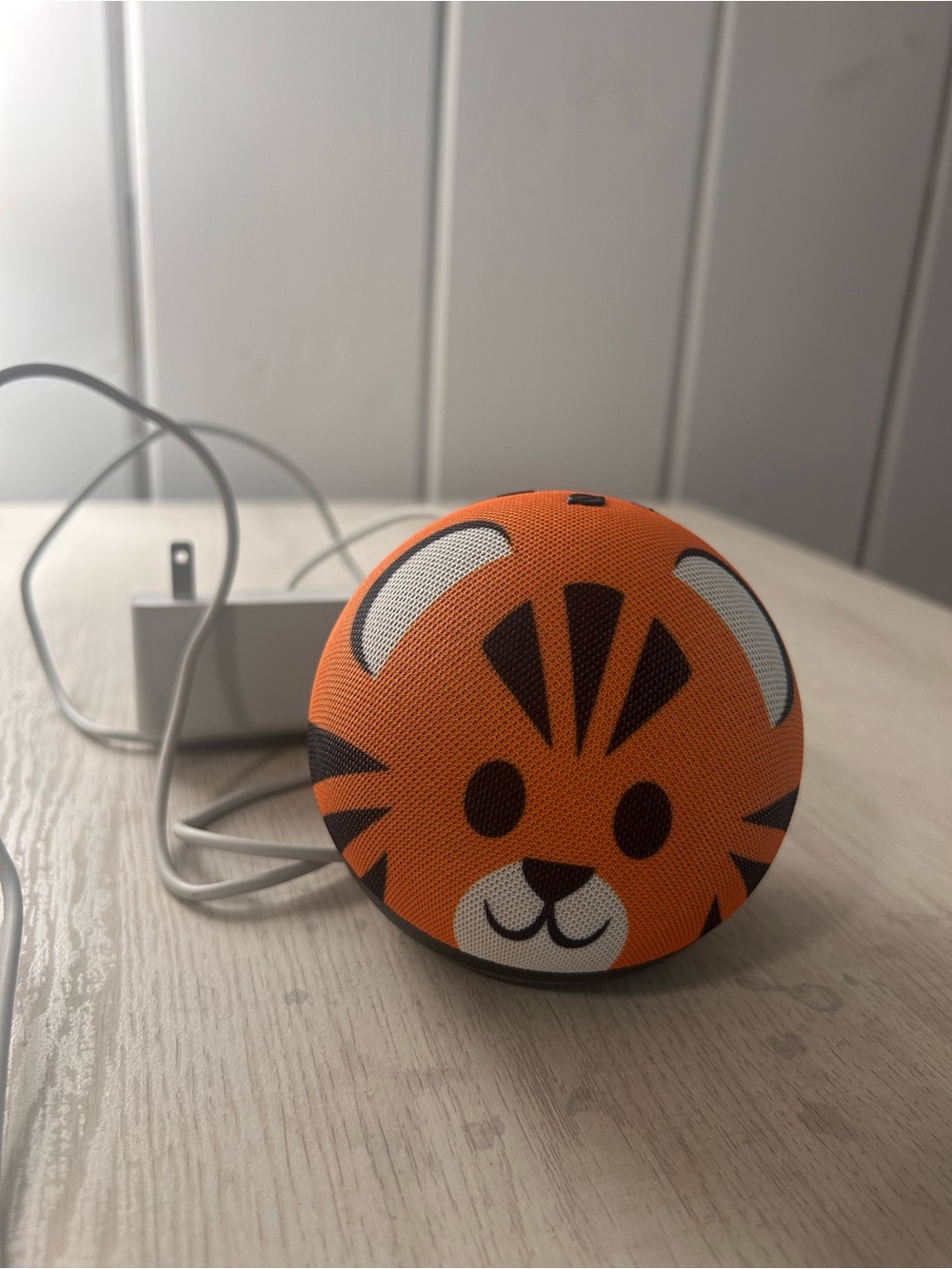 Amazon Echo Dot Kids Edition in Orange Tiger Design